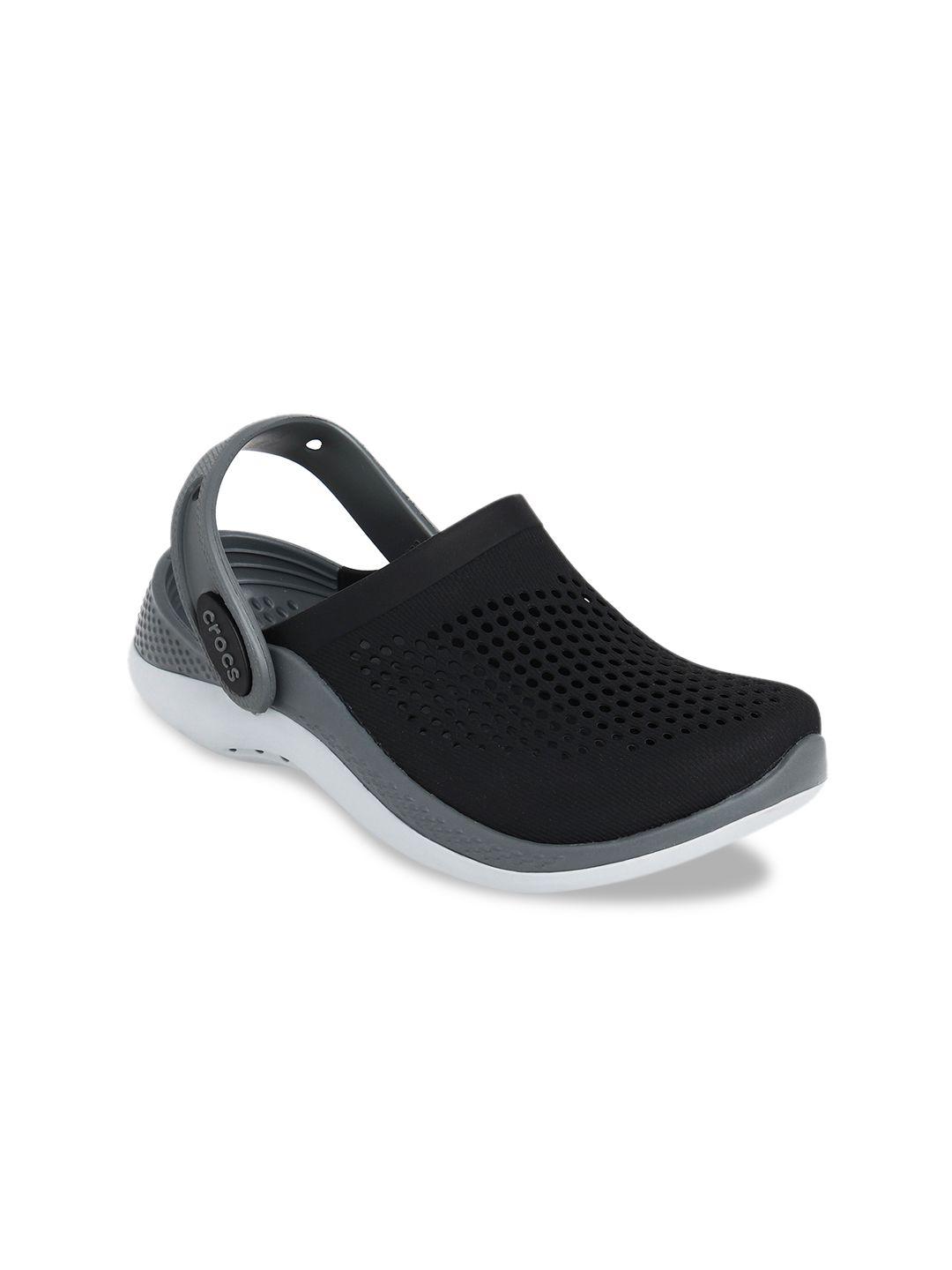 crocs unisex kids black & grey clogs sandals
