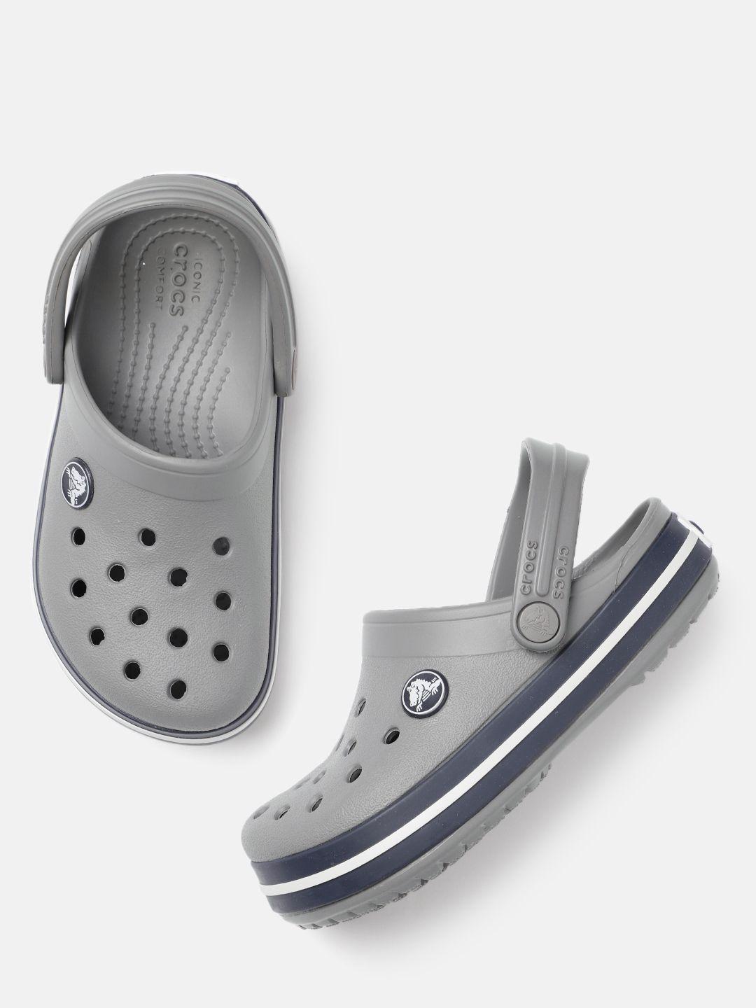 crocs unisex kids grey solid croslite clogs