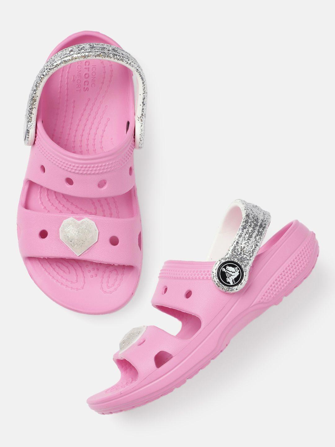 crocs unisex kids pink embellished croslite clogs