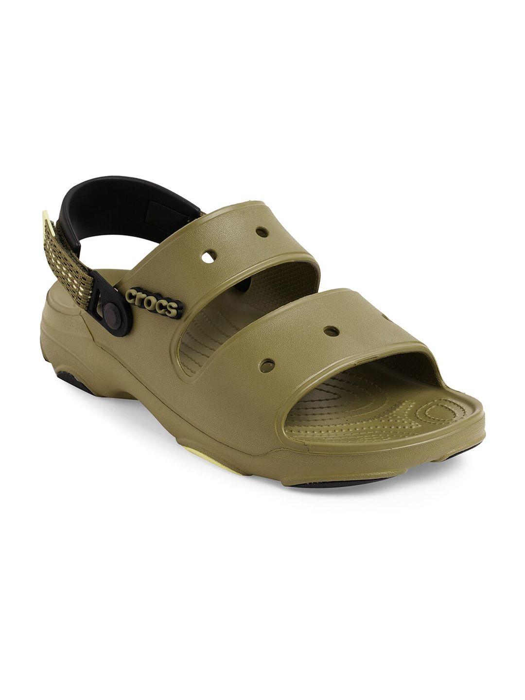 crocs unisex olive green solid comfort sandals