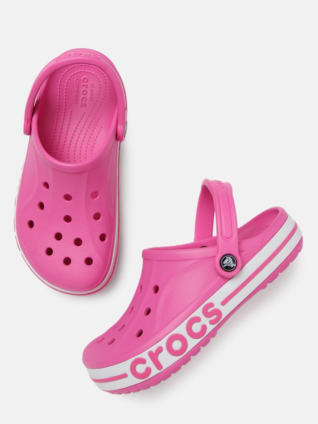 crocs unisex pink solid bayaband clogs