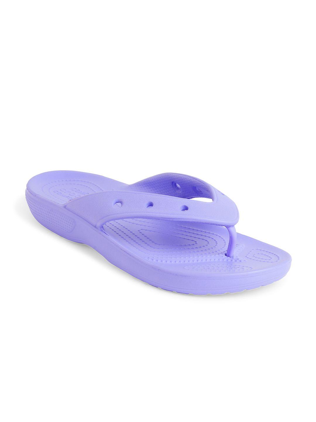 crocs unisex purple croslite thong flip-flops