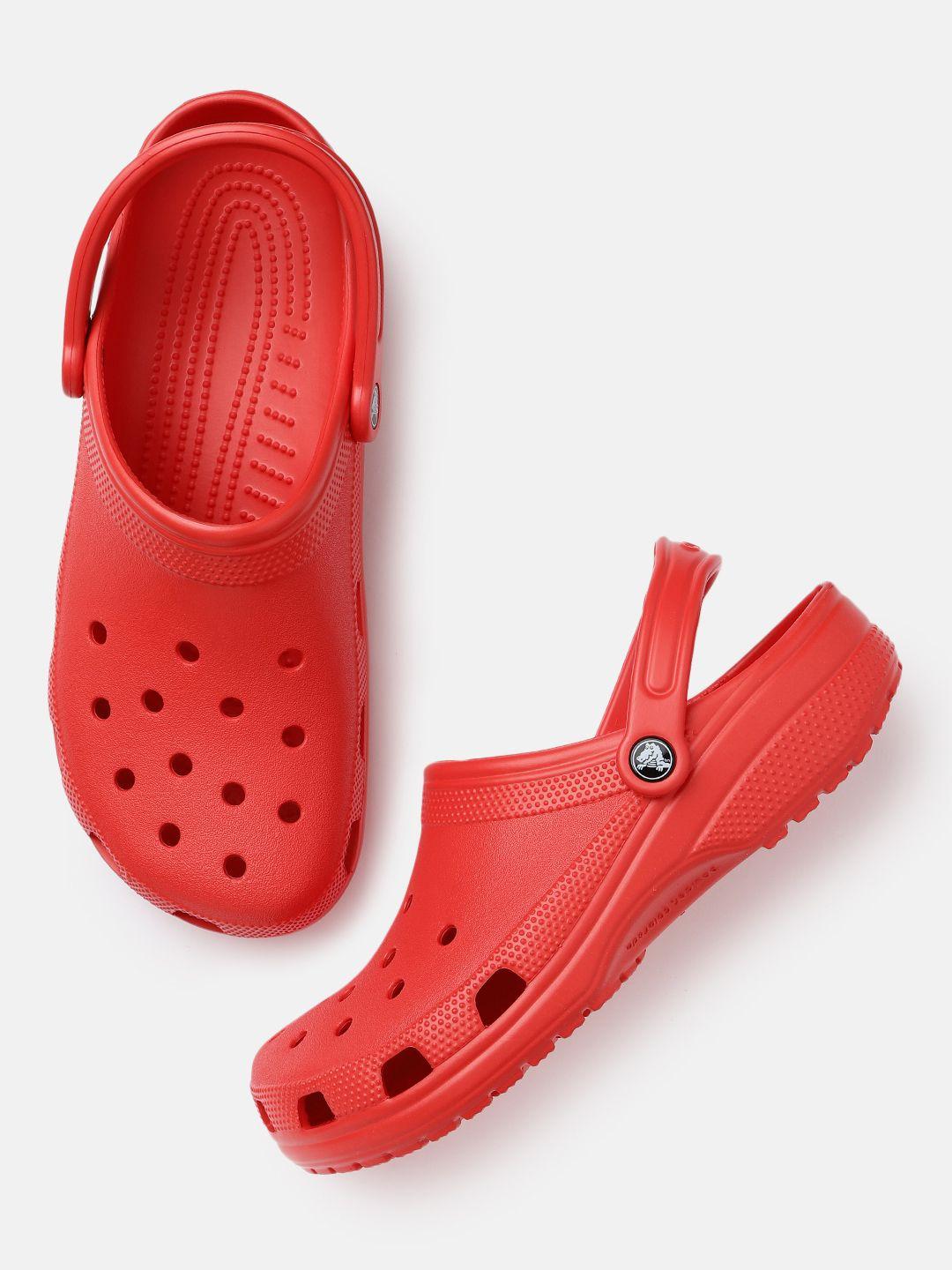 crocs unisex red solid classic clogs