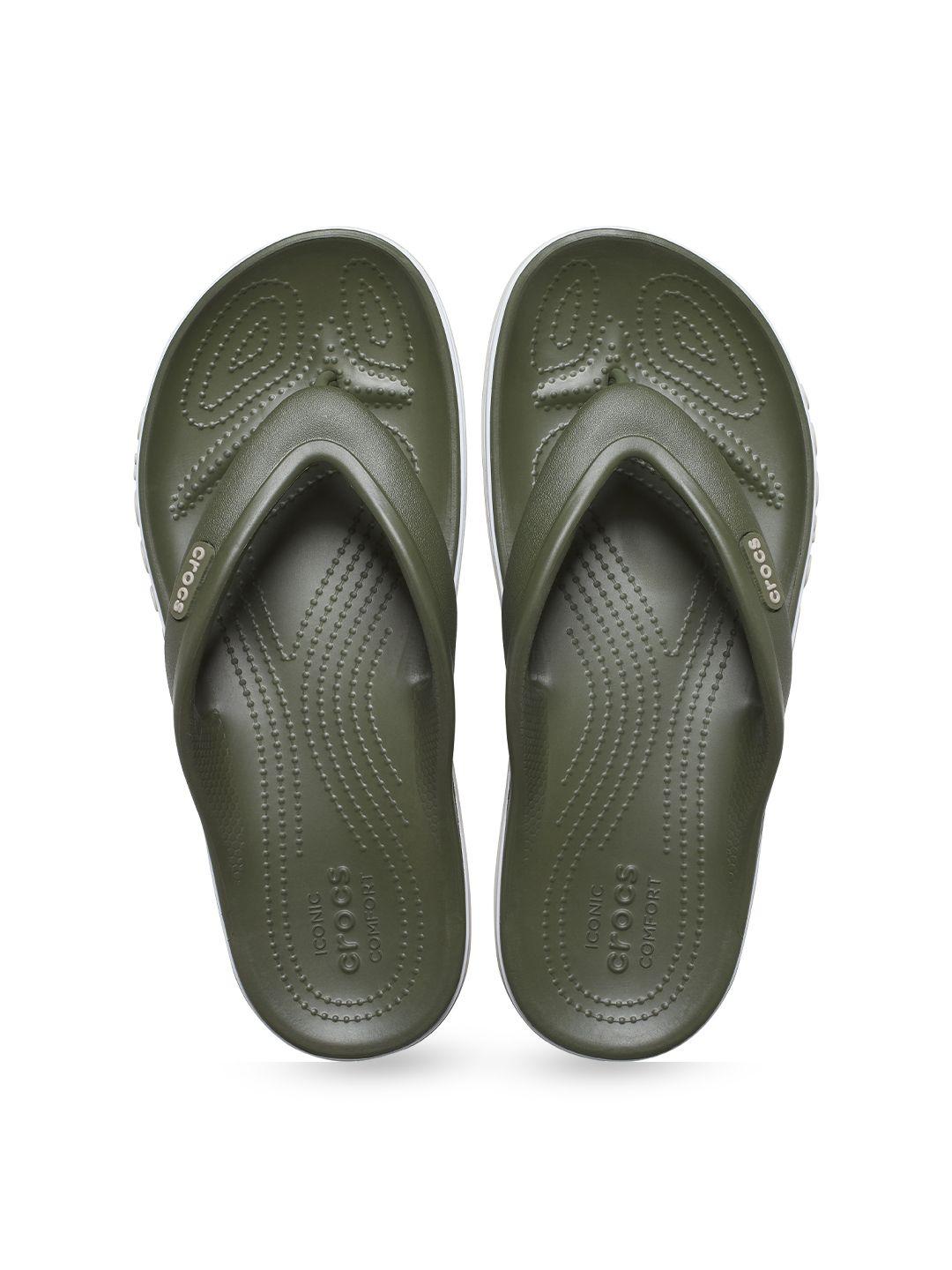 crocs unisex textured thong flip-flops