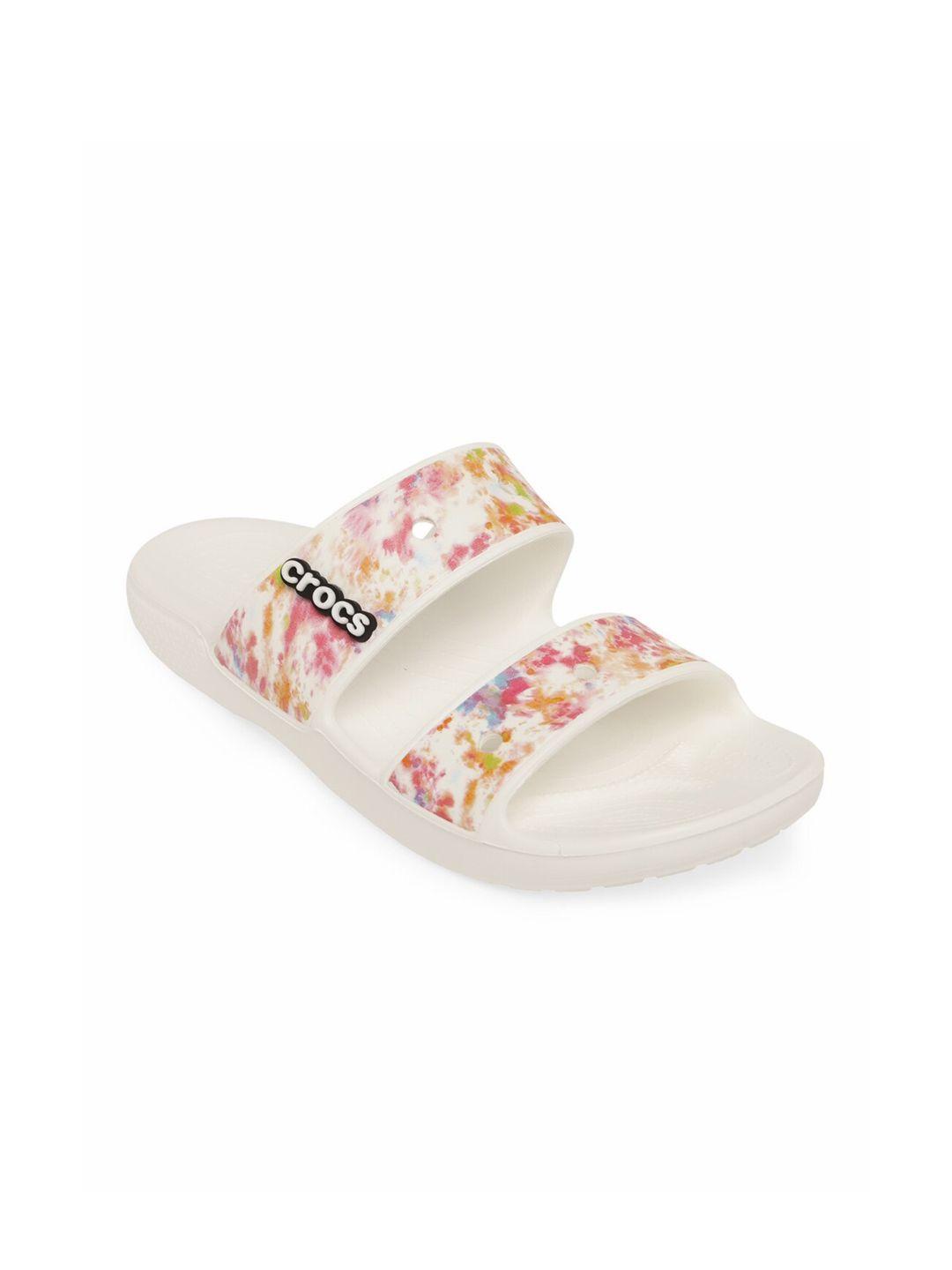 crocs unisex white & magenta comfort sandals