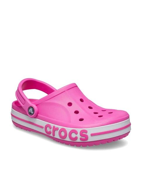 crocs unisex wobayaband electric pink back strap clogs