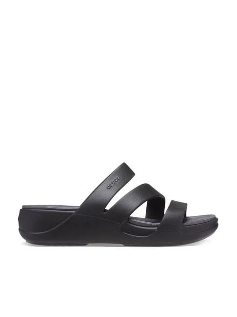 crocs women's boca black casual sandals