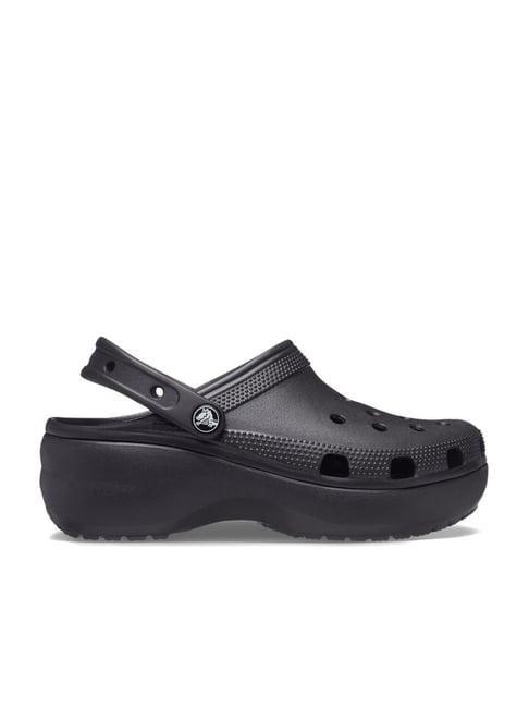 crocs women's classic black back strap clogs