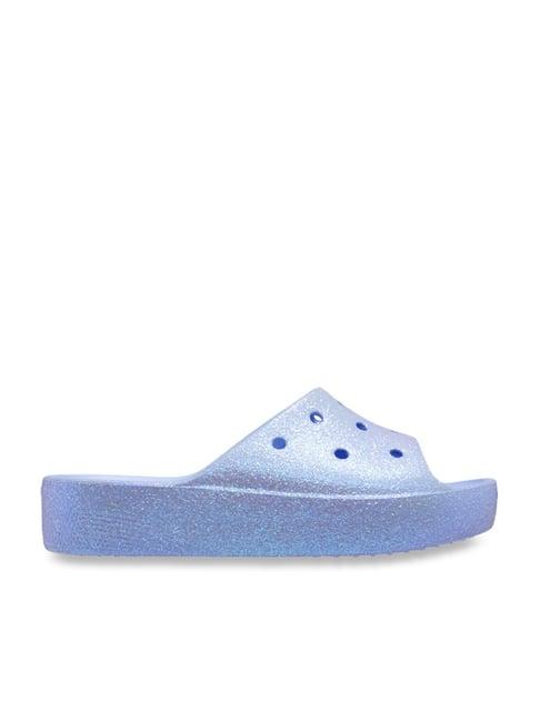 crocs women's classic blue slides