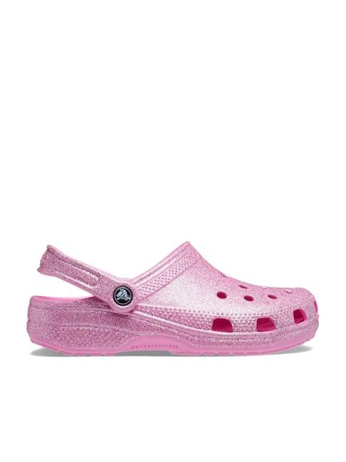 crocs women's classic taffy pink back strap clogs