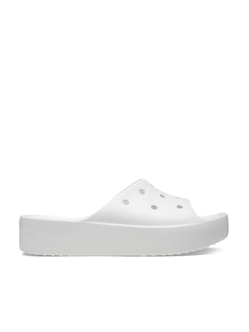 crocs women's classic white slides