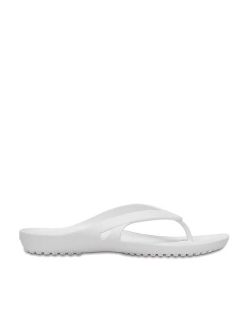 crocs women's kadee white flip flops