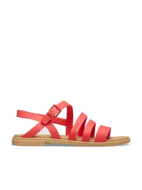 crocs women's tulum red back strap sandals