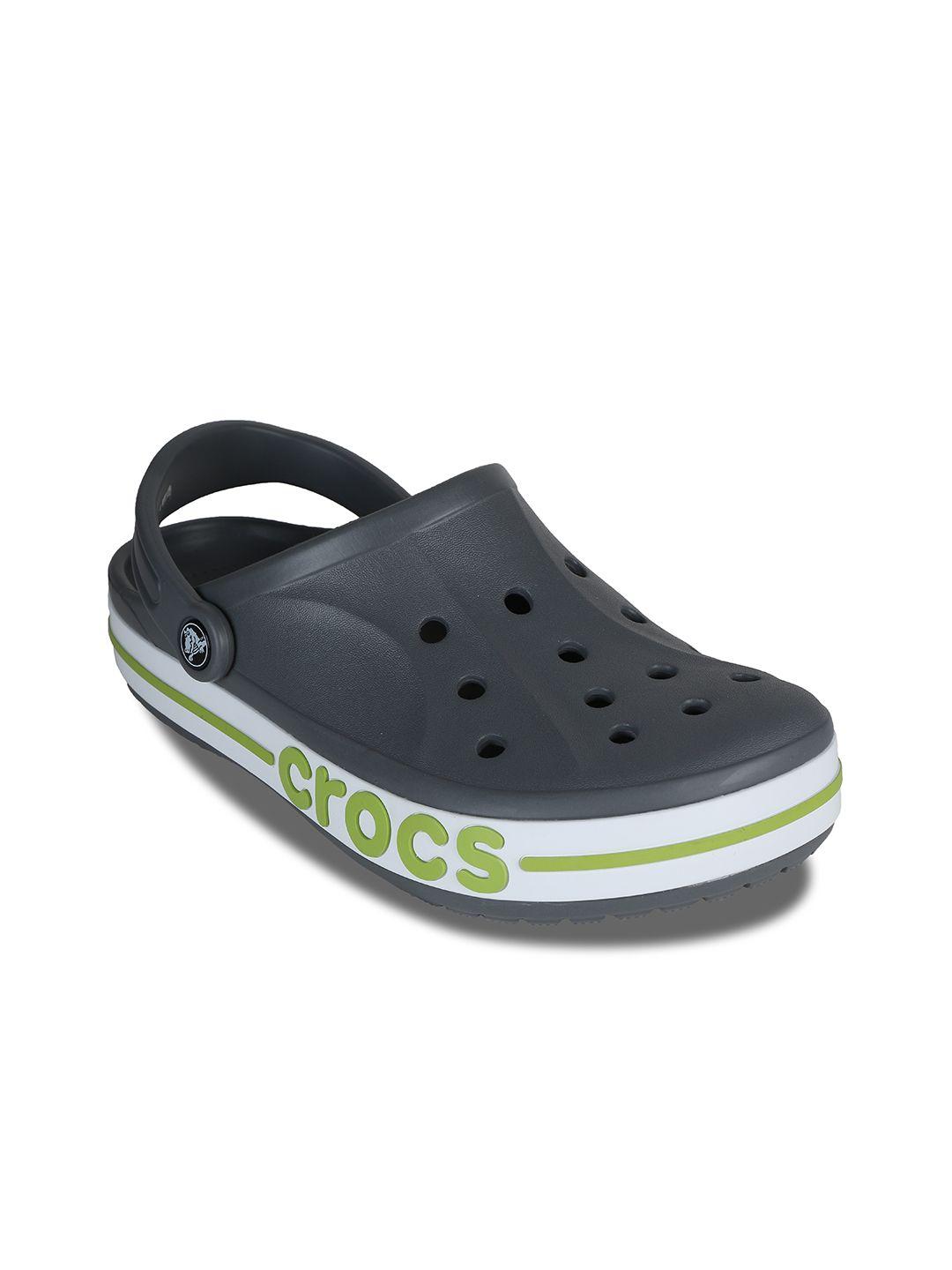 crocs women grey & white solid clogs