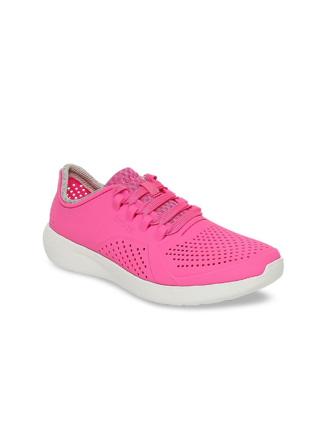 crocs women pink literide sneakers
