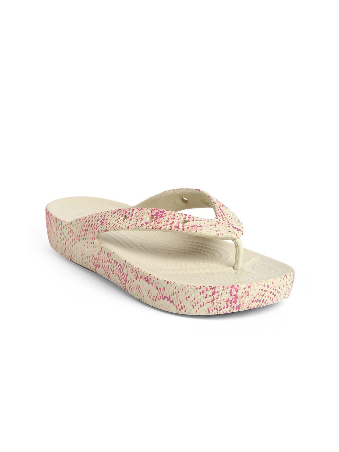 crocs women printed croslite thong flip-flops