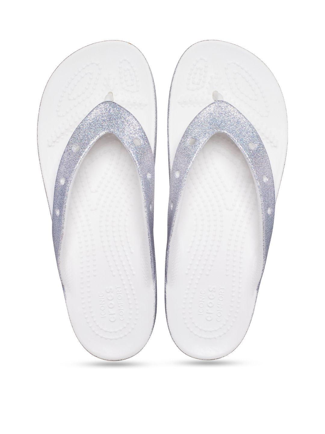 crocs women self design croslite thong flip-flops