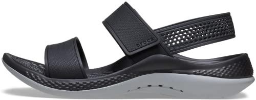 crocs womens literide sandal black/light grey sandal - 4 uk (w6) (206711-02g)