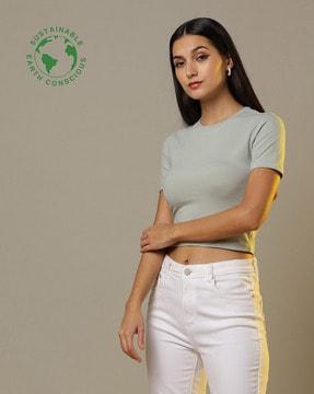 crop crew-neck t-shirt