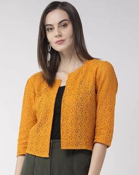 crop length shrug with open front