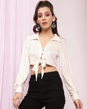 crop shirt with tie-up