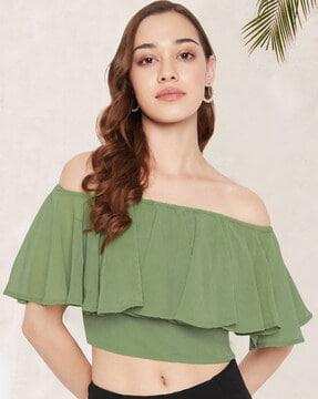 crop top with cape overlay