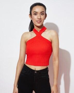 crop top with halter neck