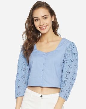 crop top with laser cutouts