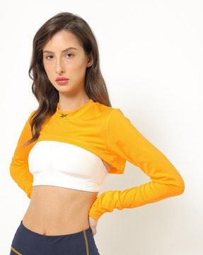 cropped high-neck pullover