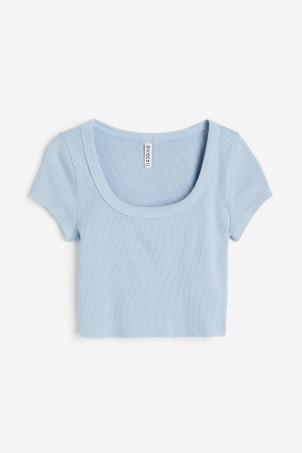 cropped ribbed t-shirt