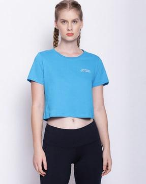 cropped crew neck t-shirt