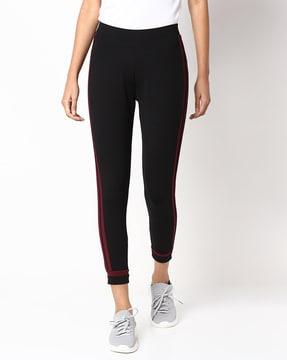 cropped joggers with contrast taping