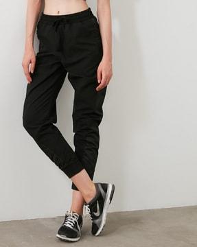 cropped joggers with elasticated drawstring waist
