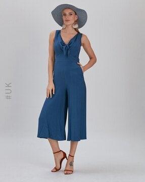 cropped jumpsuit with insert pockets
