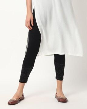 cropped leggings with elasticated waist