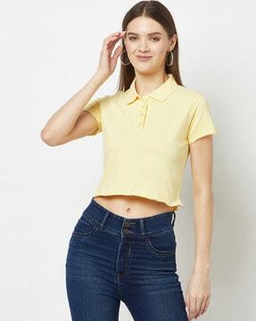 cropped polo t-shirt