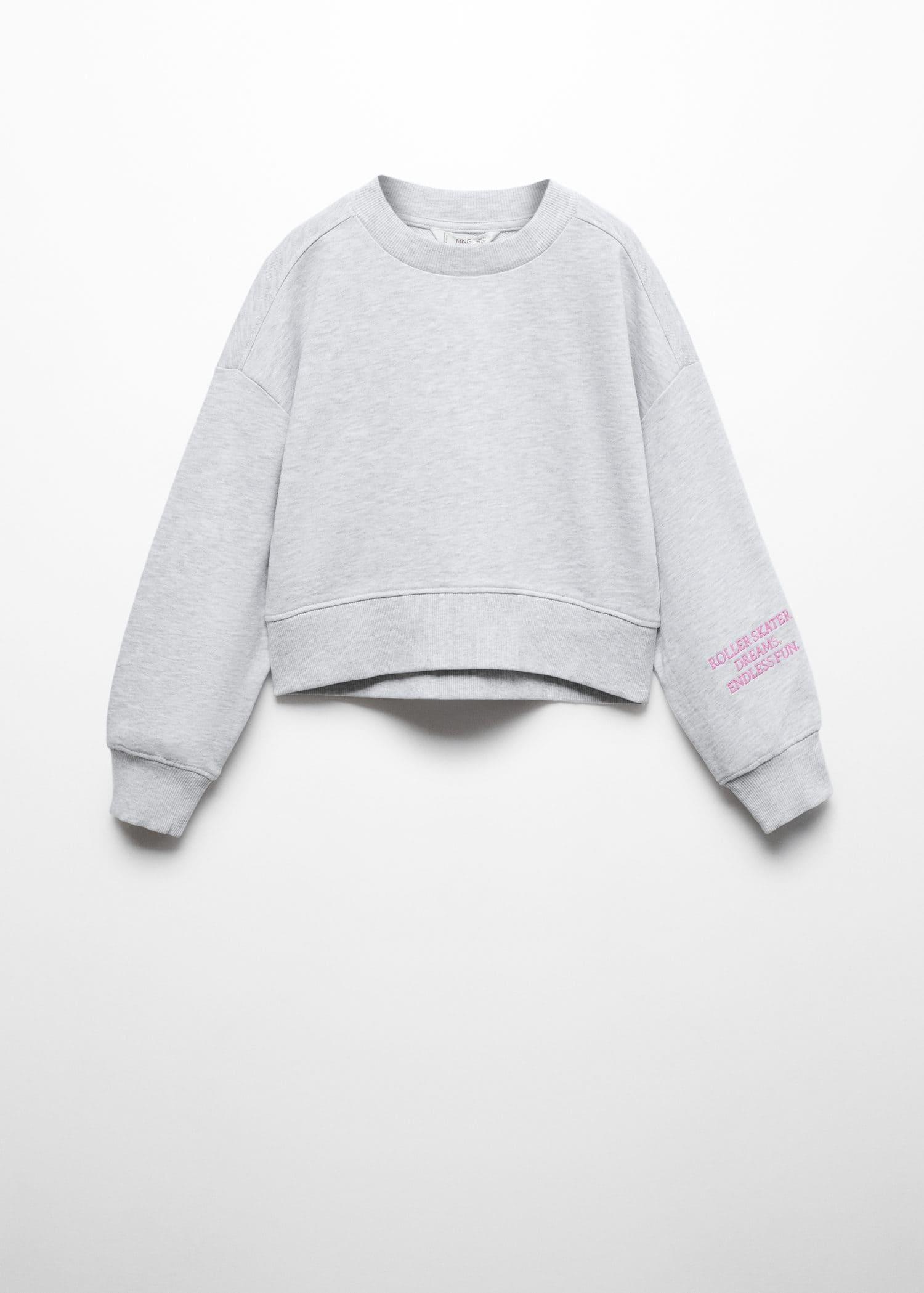 cropped sweatshirt with message
