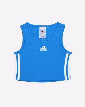 cropped tank top with logo print