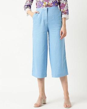 cropped trousers with insert pockets