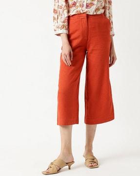 cropped trousers with insert pockets