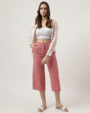 cropped trousers with insert pockets