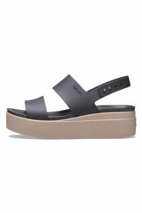 croslite slip on womens casual wear sandals - black