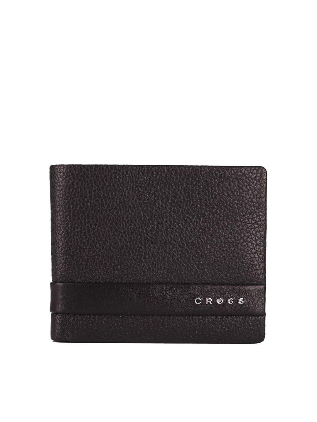 cross men leather two fold wallet with sd card holder