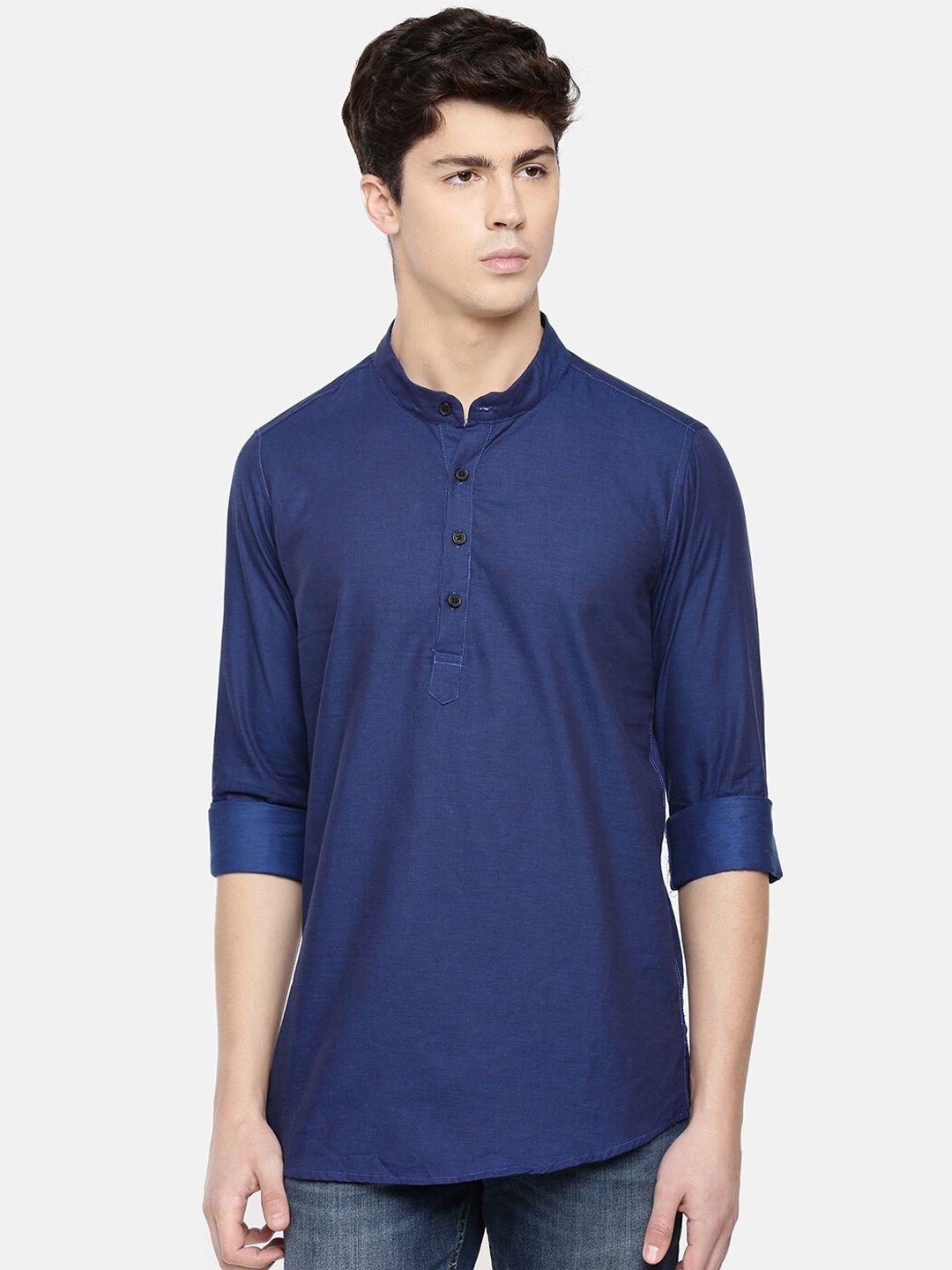 cross court mandarin collar pure cotton straight short kurta