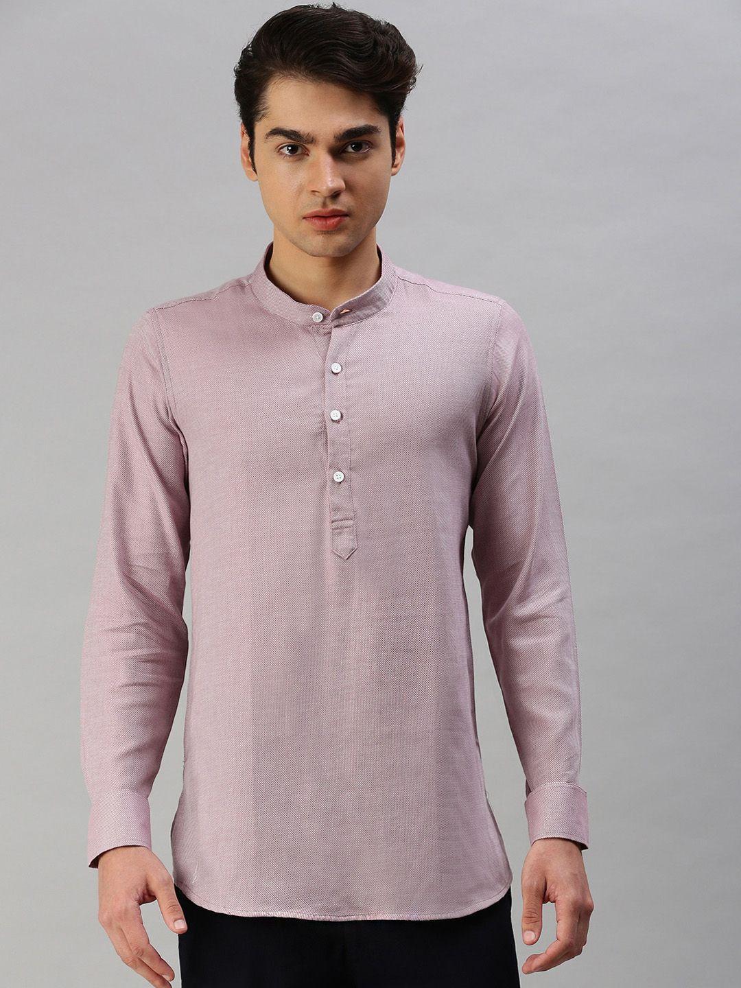 cross court men lavender regular above knee pure cotton kurta