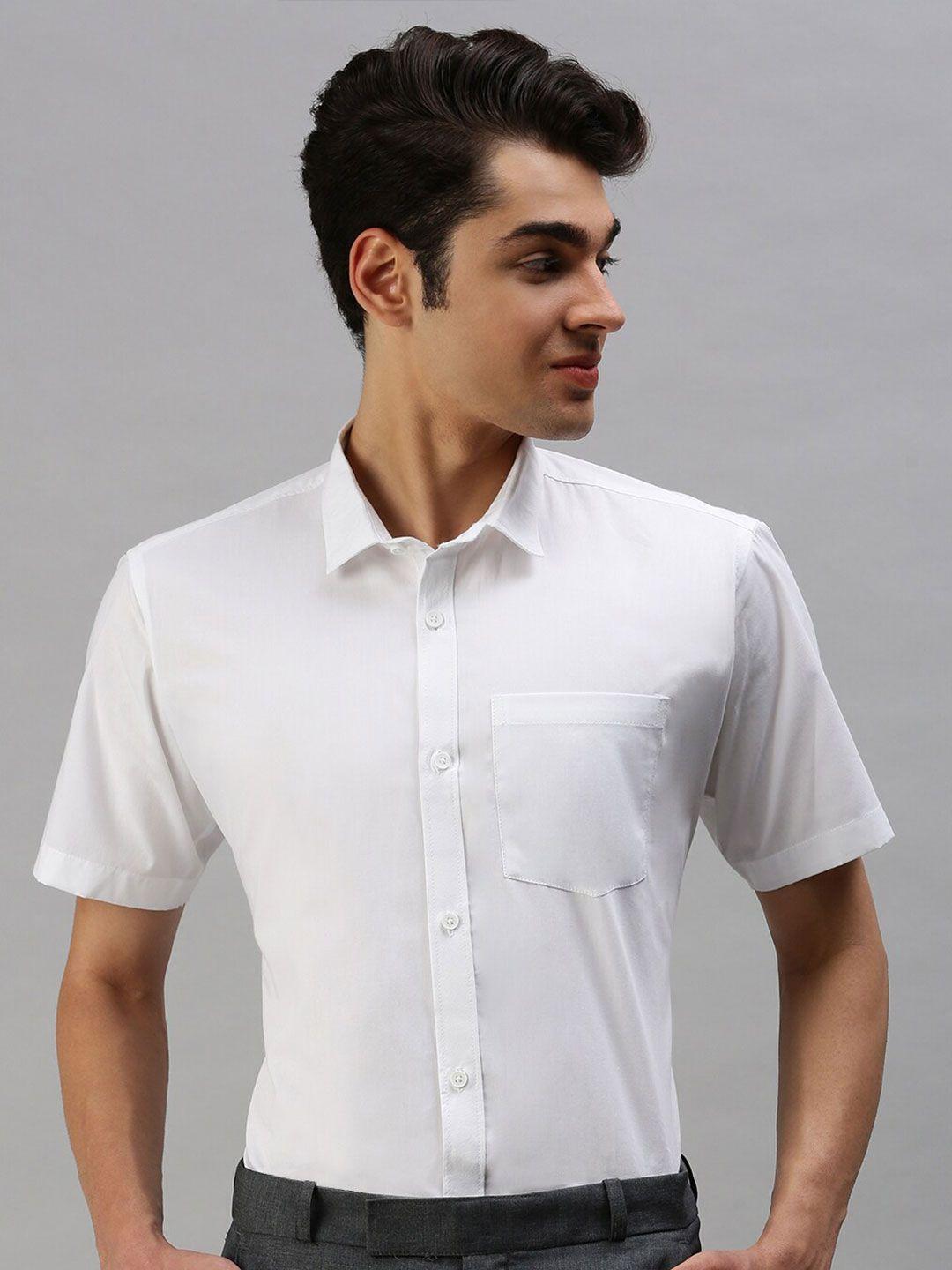 cross court short sleeves formal pure cotton shirt