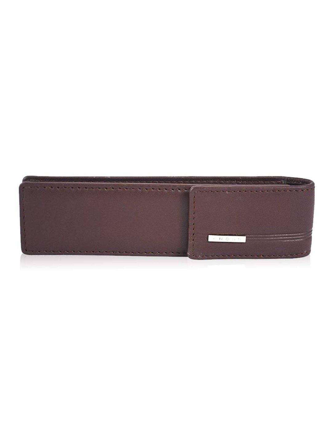 cross men brown leather two fold double pen case