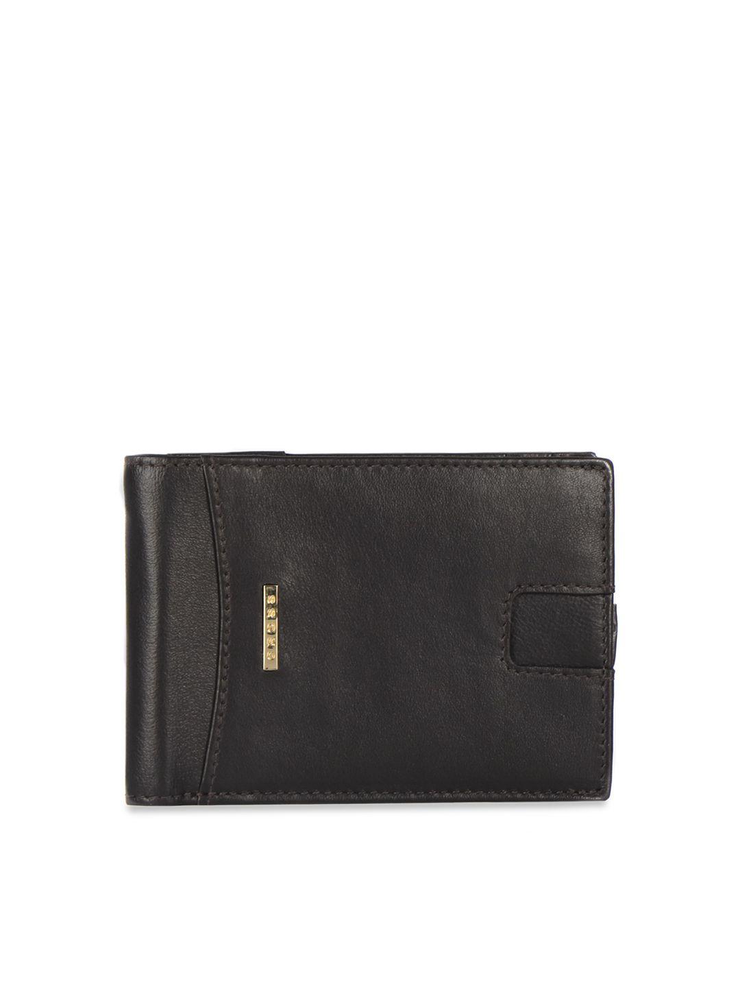 cross men coffee brown solid two fold leather wallet