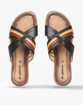 cross-strap slip-on flat sandals