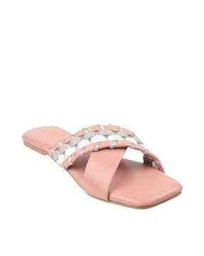 cross-strap slip-on flat sandals